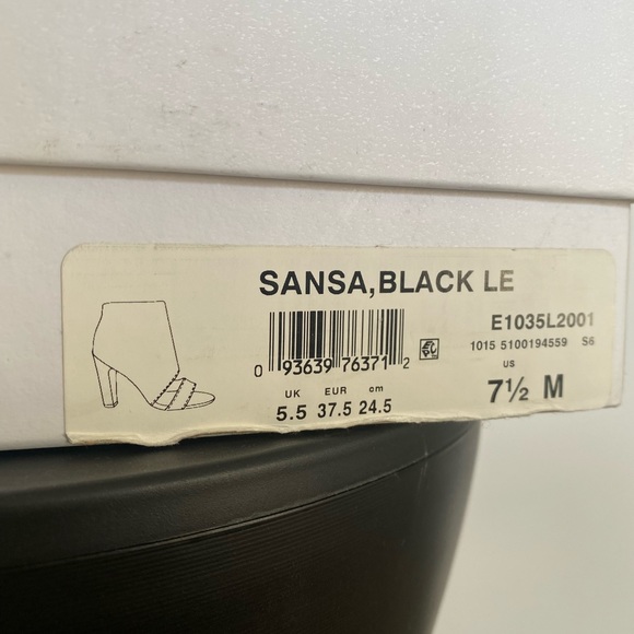 Vince Sansa Gray Leather Open Toe Heel Booties 9 M New - Picture 6 of 8